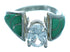 Genuine Sterling Silver Turquoise Inlay Cubic Zirconia Ring Size 5-3/4 LX113085